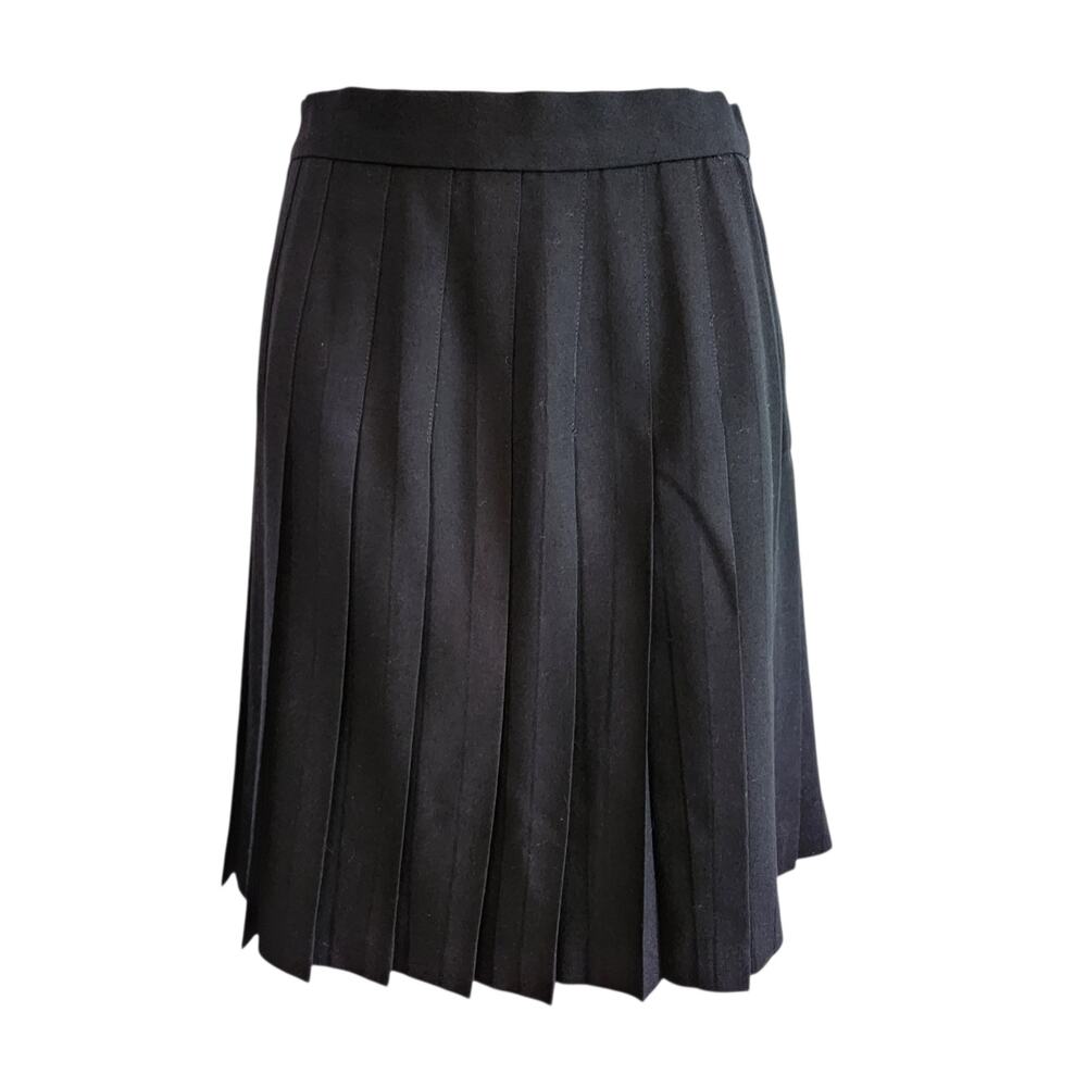 Talbots Petites black pleated skirt wool VINTAGE size 10P